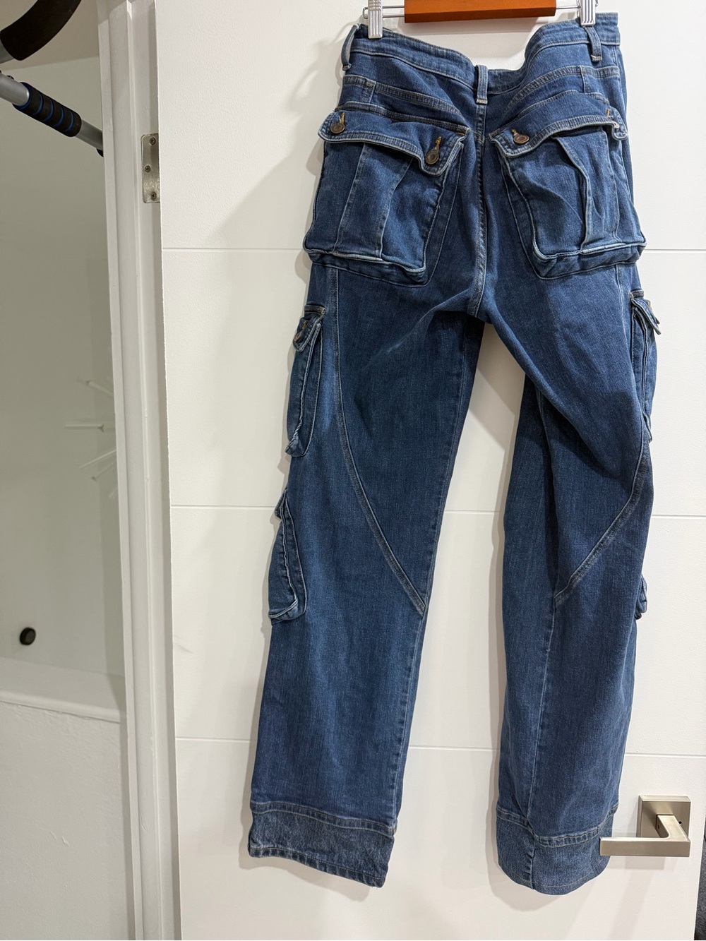 Aphrodite Blue Cargo Jeans with Multiple Flap Pockets - Picture 7 of 7